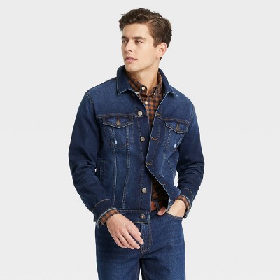 vanter Resultat eskalere Men's Denim Trucker Jacket - Goodfellow & Co™ Blue : Target