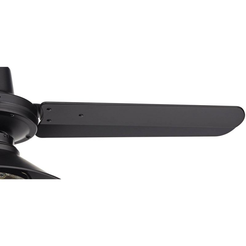 44" Casa Vieja Industrial Indoor Outdoor Ceiling Fan with Light LED Remote Matte Black Damp Rated for Patio Exterior House Porch, 4 of 11