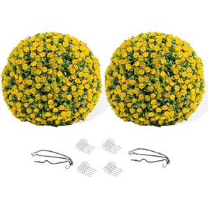 Artificial Topiary Balls Set of 2, Flower Topiary Balls Decorative Balls for Outdoor and Indoor, Wedding Decoration - 1 of 4