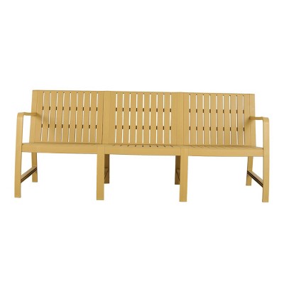 GlasFlength Accent Chairs Three Seater Sofa Waterproof PP Material Indoor Outdoor For Patio Cafe Terrace, Yellow, 71.26"*27.17"*29.92"
