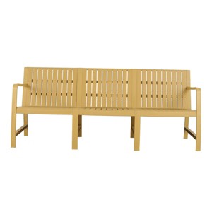 GlasFlength Accent Chairs Three Seater Sofa Waterproof PP Material Indoor Outdoor For Patio Cafe Terrace, Yellow, 71.26"*27.17"*29.92" - 1 of 4