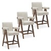 Set Of 3 Morgan 25.5" Height Upholstered Seat and Back Counter Stools With Upside Down "V" shape design Solid Wood Legs-Maison Boucle - 2 of 4