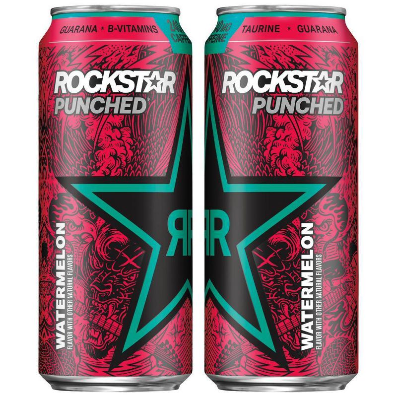 Rockstar Punched Watermelon Energy Drink - 16 fl oz Can, 3 of 4