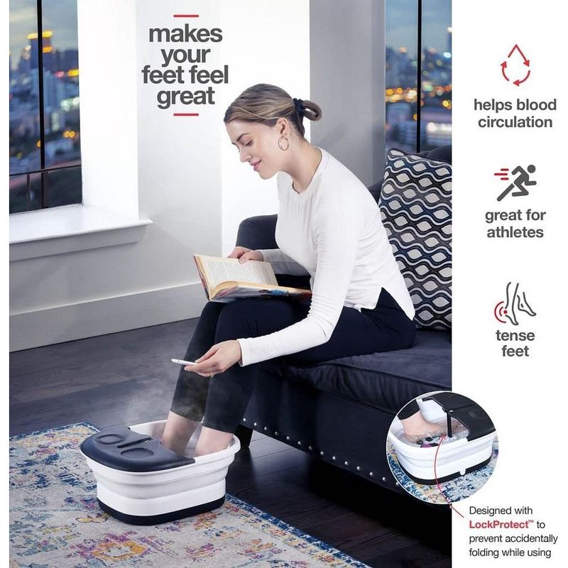 Foot Spa Massager Collapsible option - Includes Remote Control, Pumice Stone, Heat option, Bubbles, Jets and Vibration Button - MedicalKinUsa, 4 of 8