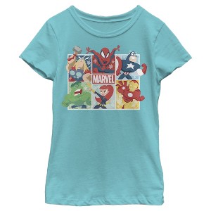 Girl's Marvel Winter Holiday Heroes T-Shirt - 1 of 3
