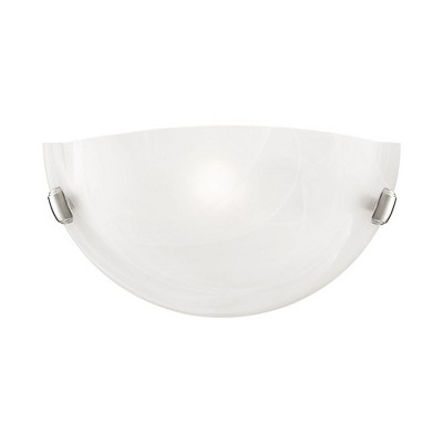 12.25" Brushed Nickel and White Wall Sconce Light