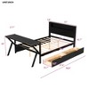 Twin/Full Size Wooden Gaming Platform Bed with LED Headboard, Desk & USB Storage Drawers, Black - ModernLuxe - 4 of 4