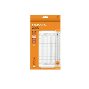 Fiskars SureCut School Supplies Paper Trimmer for Crafting 9" Cut Length Cardmaking: Clear & Orange, Lifetime Warranty - 1 of 4