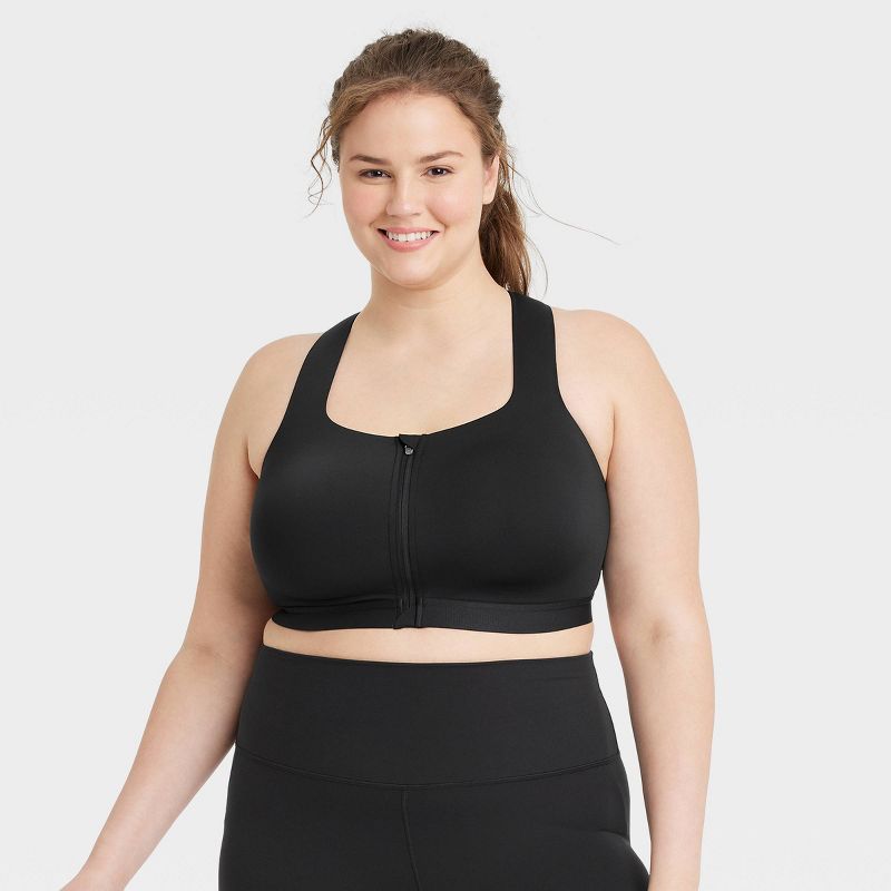Women's Sculpt High Support Zip Front Sports Bra - All In Motion™, 1 of 4