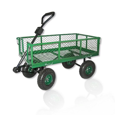 45" Steel Garden Cart with Removable Sides Green - Backyard Expressions
