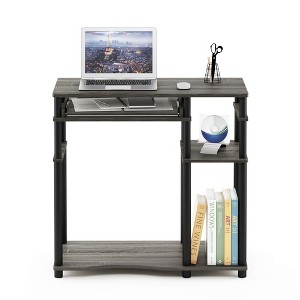 Furinno Industrial Computer Desk Home Office Workstation Study Wrting Tabel w/Keyboard Tray & Open Storage Shelf,French Oak/Black - 1 of 4