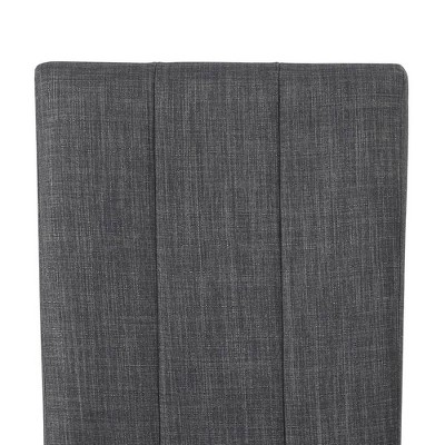 Kusa 45" Round Black Engineering Stone Dining Set with Gray Upholstered Chairs