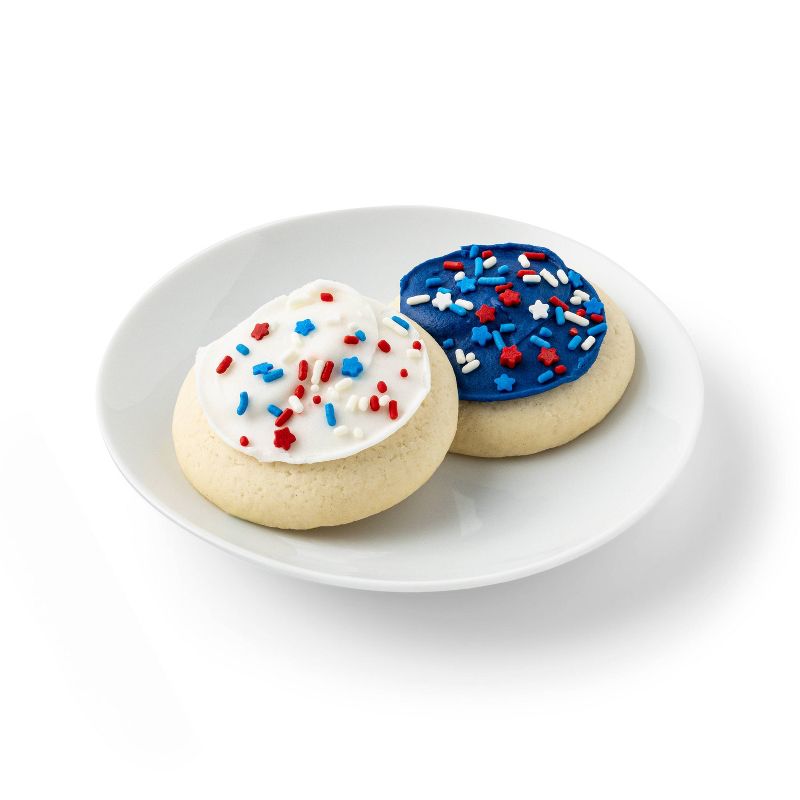 Patriotic Blue &#38; White Frosted Sugar Cookies - 24.3oz/18ct - Favorite Day&#8482;, 3 of 5