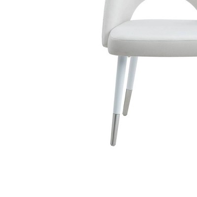Zemirah White Velvet Upholstered Side Chair with Metal Legs