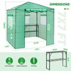 EAGLE PEAK 7x7 Pop-up Greenhouse, Portable Walk-in Outdoor Green House with 2 Foldable Shelves and 3 Mesh Windows, Green/Clear - 2 of 4