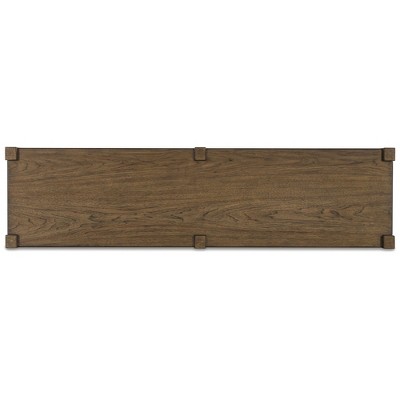 Light Brown Rectangular Wood Sofa Table with Storage