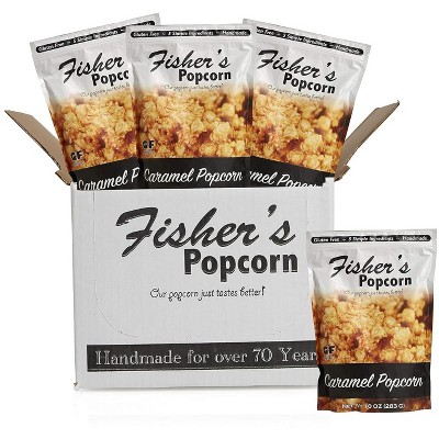 Fisher's Popcorn | Caramel Flavor | 10oz Bag | 4-Pack