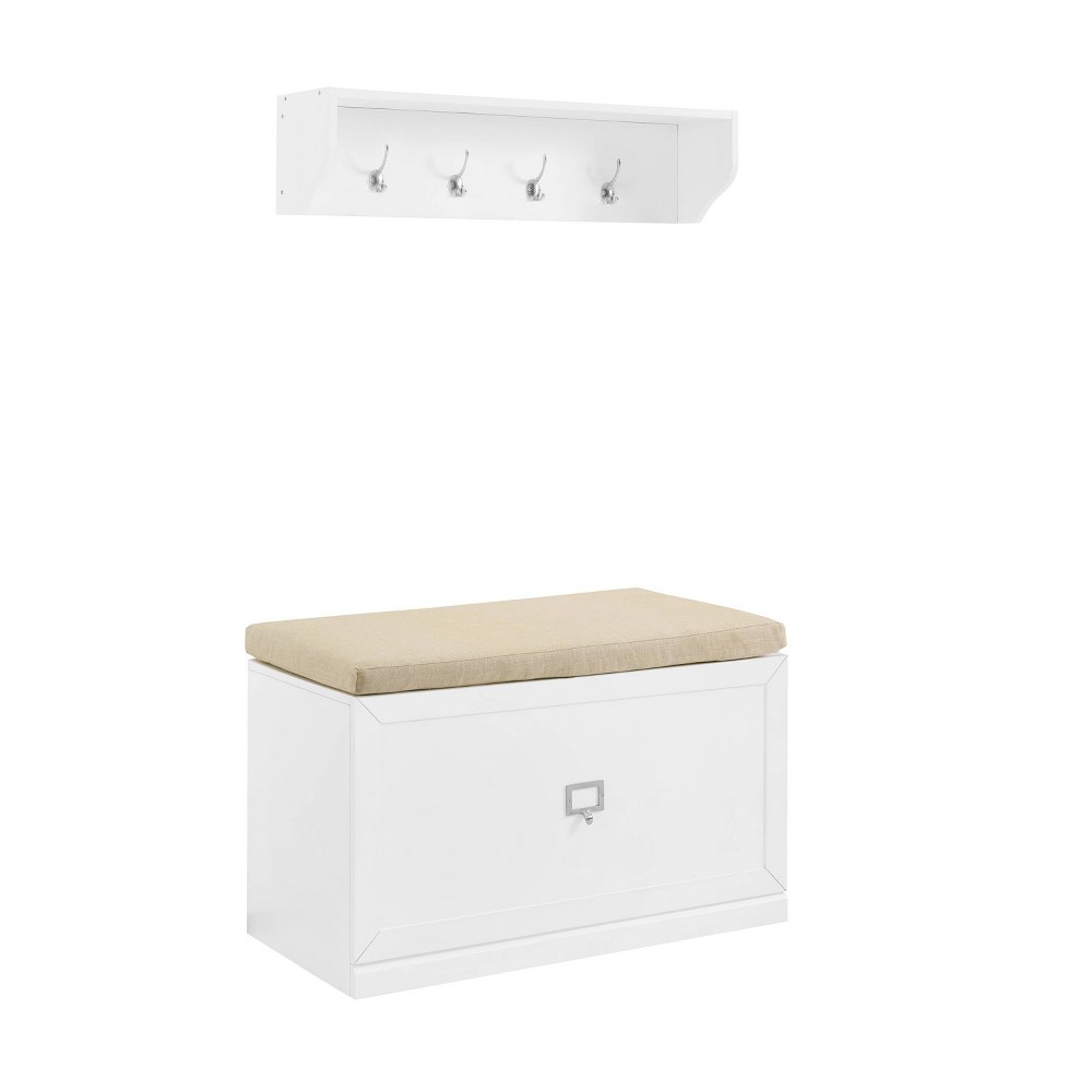 Photos - Chair Crosley 2pc Harper Entryway Set with Bench and Shelf White  