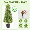 COWLOWN 3FT Artificial Topiary Trees, Set of 2 - 36 Inch Faux Boxwood, UV Resistant Evergreen Shrubs for Outdoor Planters, Front Porch & Patio Decor - 3 of 4
