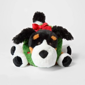14" Dog with Wreath Stuffed Animal - Gigglescape™ - 1 of 3