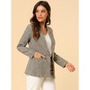 INSPIRE CHIC Women's Notched Lapel One Button Boyfriend Plaid Suit Blazer - 4 of 4