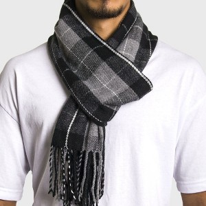 Alpine Swiss Mens Plaid Scarf Softer Than Cashmere Scarves Winter Shawl - 1 of 4