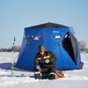 Outsunny 4 Person Insulated Ice Fishing Shelter 360-Degree View, Pop-Up Portable Ice Fishing Tent with Carry Bag, Two Doors and Anchors, Dark Blue - 3 of 4