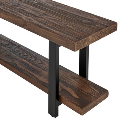 Pomona Rustic Industrial Solid Pine and Metal Bench with Storage