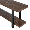 48" Pomona Solid Wood and Metal Entryway Bench Brown - Alaterre Furniture: Rustic Style, 2-Seater with Storage, Spot Clean - 4 of 4