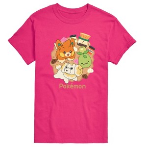 Men's - Pokémon - Fidough Smoliv Pawmi Coffee Café Trio Short Sleeve Graphic T-Shirt - 1 of 4