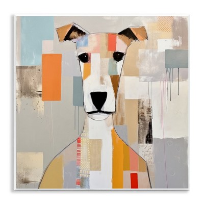 Stupell Industries Dog Face Abstract Collage, 12" x 12"
