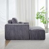 49”W Corduroy Sponge Sofa Lounge Chair Sleeper Chair with Removable footrest and Pillow, No Assembly Required-ModernLuxe - 3 of 4