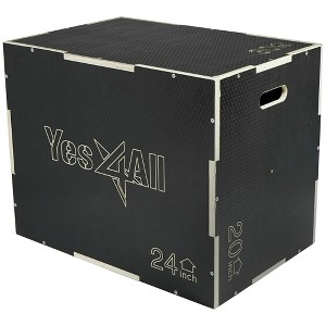 Yes4All 3-in-1 Wooden Plyo Box w/ Handles & Non-Slip Coating 30