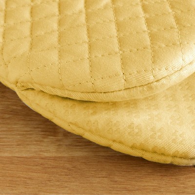 Yellow Silicone and Cotton Mini Oven Mitts, Set of 2