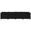 vidaXL Raised Bed Planter - Black Polypropylene, 63"x15.7"x15", Rectangular, Deep Spacious Flower Box Pot for Outdoor Garden, Patio, Backyard - 4 of 4
