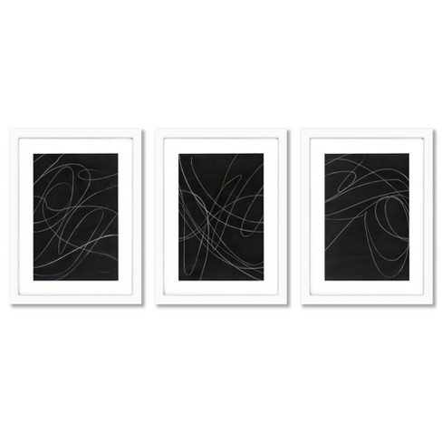 Americanflat Minimalist Modern (set Of 3) Brush Portrait By Anne Tavoletti  Framed Triptych Wall Art Set : Target