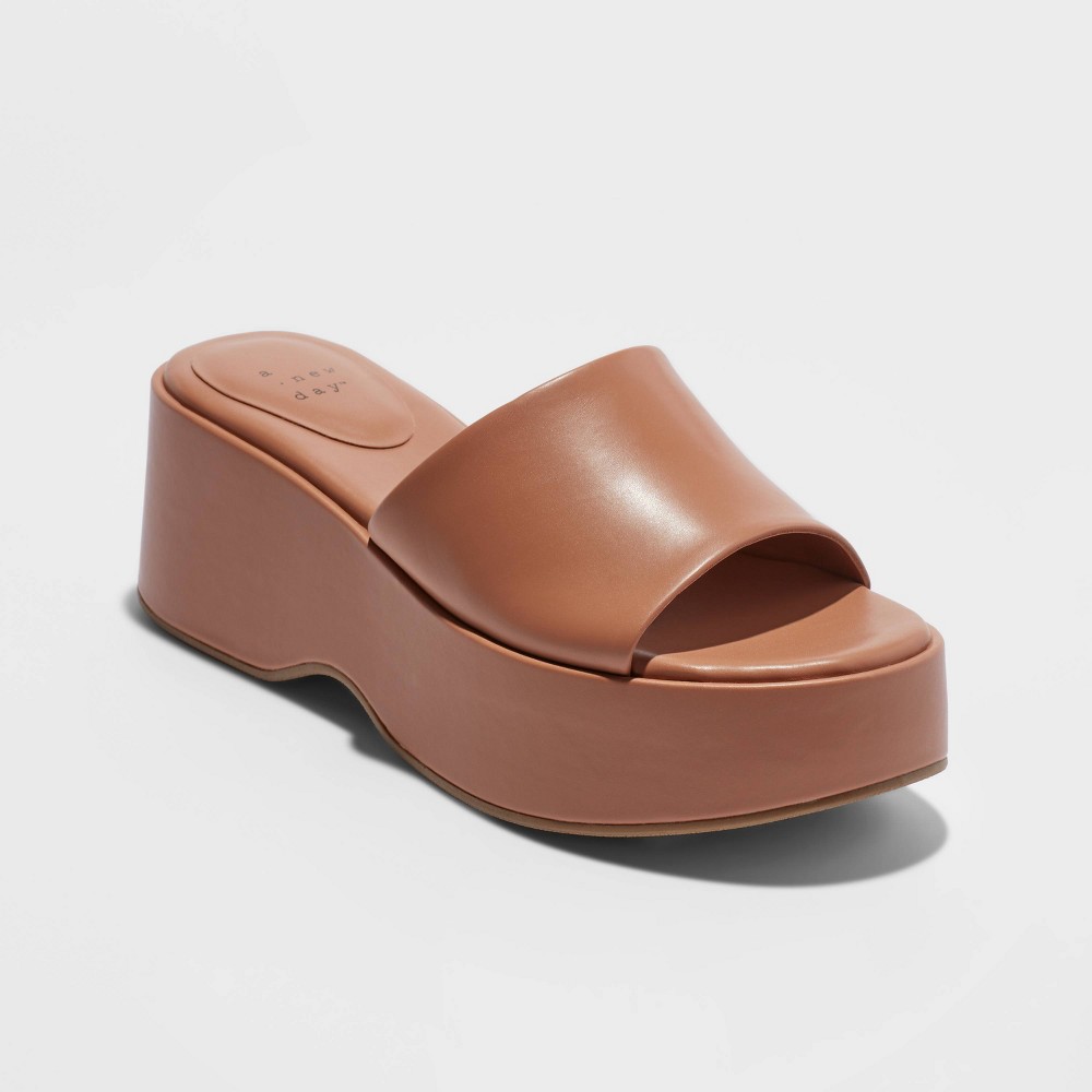 Women's Wynona Platform Sandals - A New Day™ Tan. Sizes 9, 9.5, and 11.