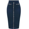 INSPIRE CHIC Women's High Waist Business Work Tweed Trim Button Decor Bodycon Skirts - 2 of 4