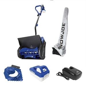 Snow Joe IONMAX Cordless 24-Volt Battery-Powered Lightweight Snow Shovel with 4.0-Ah Battery, Charger, Cover, and Ice Dozer, Blue - 1 of 4