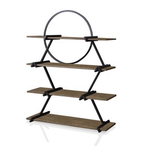 62.5" Myroe 4 Layer Bookcase Matte Black - miBasics: Industrial Style, Steel Frame, Open Shelving - 1 of 4