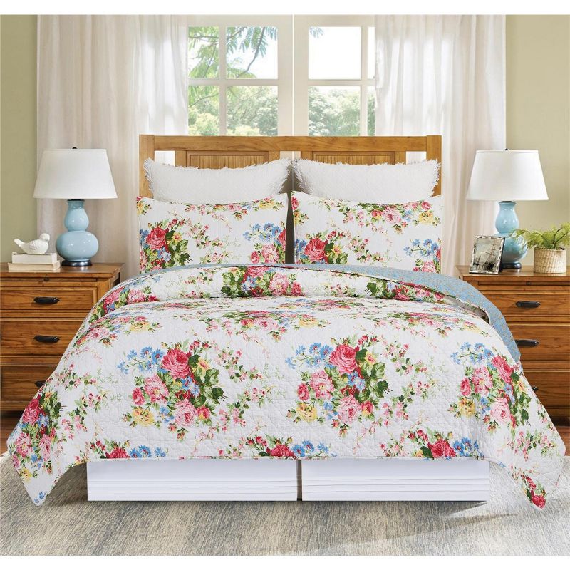 C&F Home Cottage Rose Spring Floral Cotton Quilt Set  - Reversible and Machine Washable, 3 of 7