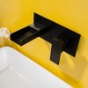 Munora Contemporary Waterfall Wall Mount Single Handle Bathroom Sink Faucet in Matte Black Solid Brass - 2 of 4
