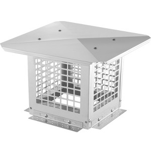 VEVOR Chimney Cap, 9 x 9 inch, 304 Stainless Steel Fireplace Chimney Cover, Not Easily Toppled & Practical Accessories & Easy Installation, Silver - 1 of 4