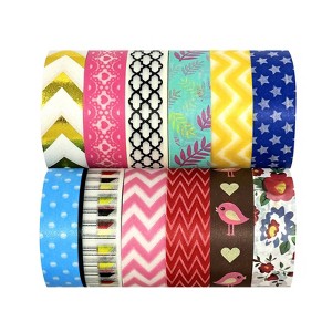 Wrapables Washi Tapes Decorative Masking Tapes, Set of 12 - 1 of 4