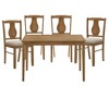 Royal Hampton 5 Piece Dining Table Set with 4 Chairs, Rubberwood, Weathered Oak - 3 of 4