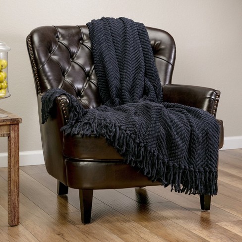 Chanasya Textured Knit Throw Blanket with Tassels - image 1 of 4