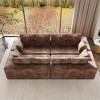 WJSHome 134 Inch Modular Cloud Couch, Boneless Sectional Couches for Living Room, Deep Seat Corduroy Fabric No Assembly Required Sleeper Sofa - 2 of 4