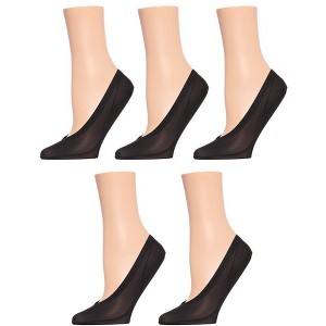 Memoi Women's 5 Pair Pack Fine Edge Nylon No Show Liner Socks - 1 of 3