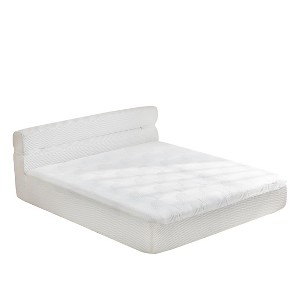 TiramisuBest All-in-One Queen Mattress & Bed Frame, 15" Mattress in a Box with Cooling Fabric, Motion Isolation, No Assembly, White - 1 of 4