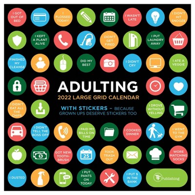 2022 Wall Calendar Big Grid Adulting - The Time Factory